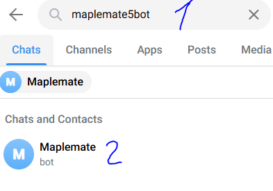 Search and start the bot
